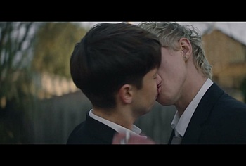 Stacy Clausen and Joe Bird Hot Gay Kiss in Leviticus