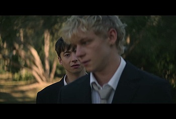 Stacy Clausen and Joe Bird Hot Gay Kiss in Leviticus
