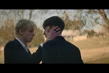 Stacy Clausen and Joe Bird Hot Gay Kiss in Leviticus