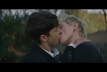 Stacy Clausen and Joe Bird Hot Gay Kiss in Leviticus