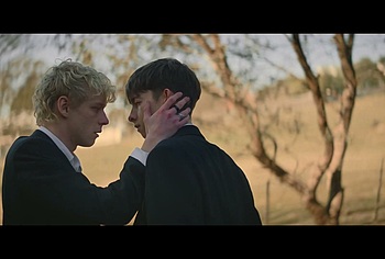 Stacy Clausen and Joe Bird Hot Gay Kiss in Leviticus