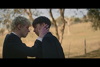 Stacy Clausen and Joe Bird Hot Gay Kiss in Leviticus