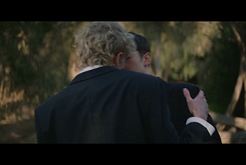 Stacy Clausen and Joe Bird Hot Gay Kiss in Leviticus