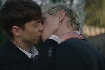 Stacy Clausen and Joe Bird Hot Gay Kiss in Leviticus