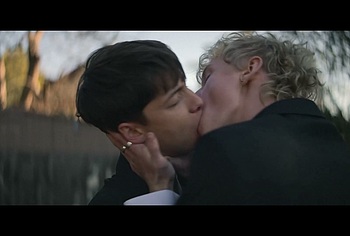 Stacy Clausen and Joe Bird Hot Gay Kiss in Leviticus