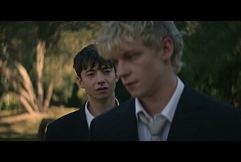 Stacy Clausen and Joe Bird Hot Gay Kiss in Leviticus