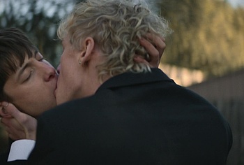 Stacy Clausen and Joe Bird Hot Gay Kiss in Leviticus