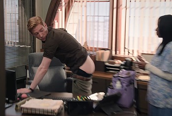 Domhnall Gleeson Bare Butt Scenes in The Paper