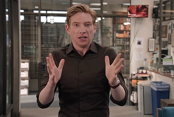 Domhnall Gleeson Bare Butt Scenes in The Paper