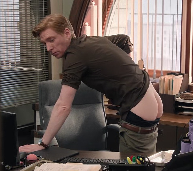 Domhnall Gleeson Bare Butt Scenes in The Paper