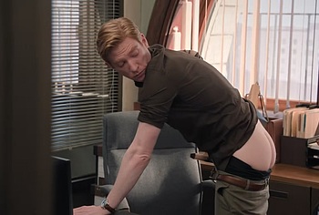 Domhnall Gleeson Bare Butt Scenes in The Paper
