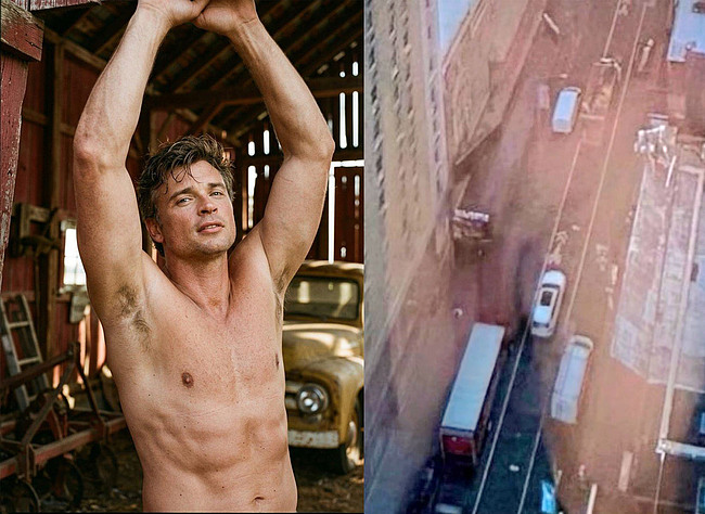 Tom Welling Flashing His Big Cock In The Reflection